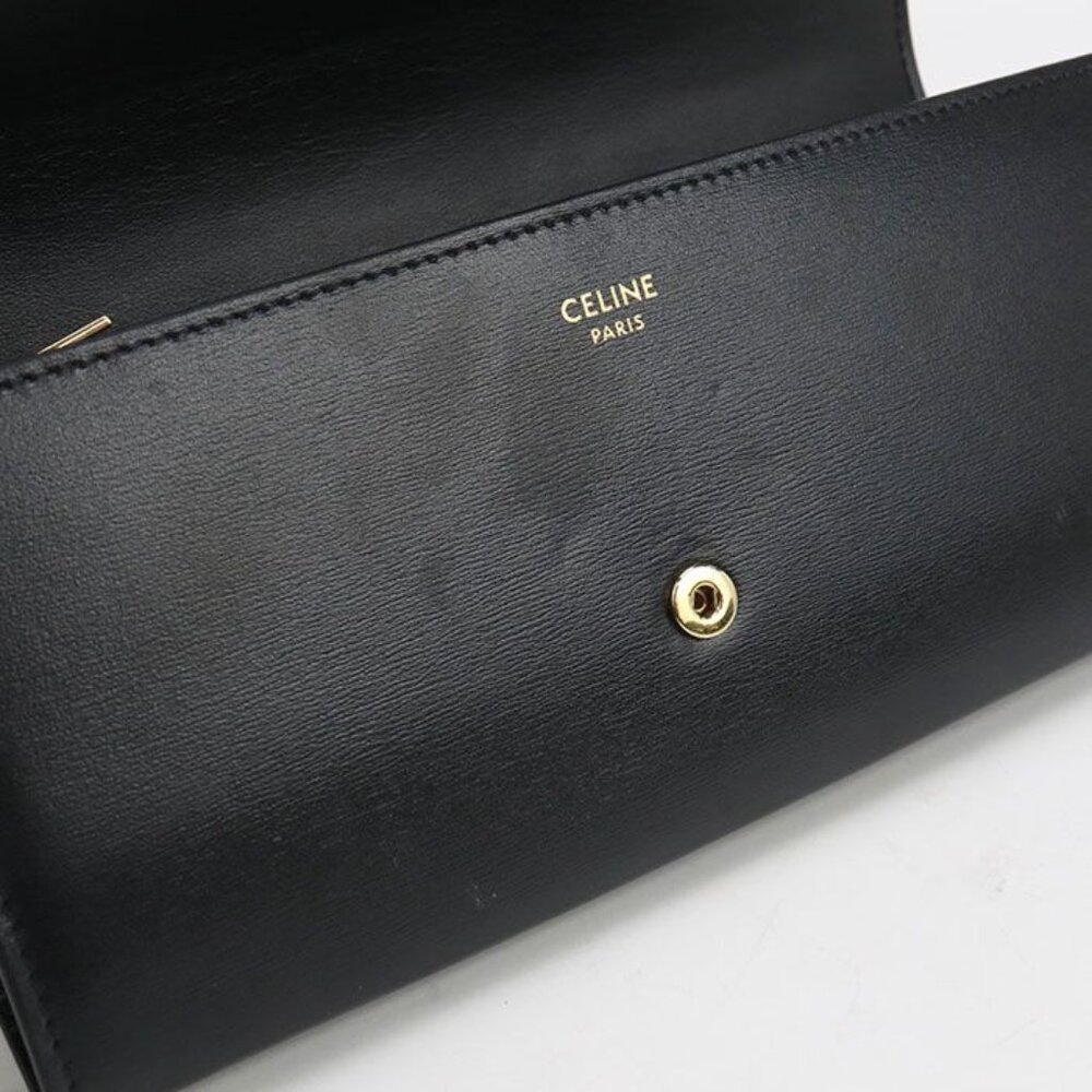 Celine Large Wallet Triomphe 10 E313 dpv.38 no Long Wallet Bifold Calf - Picture 5 of 6